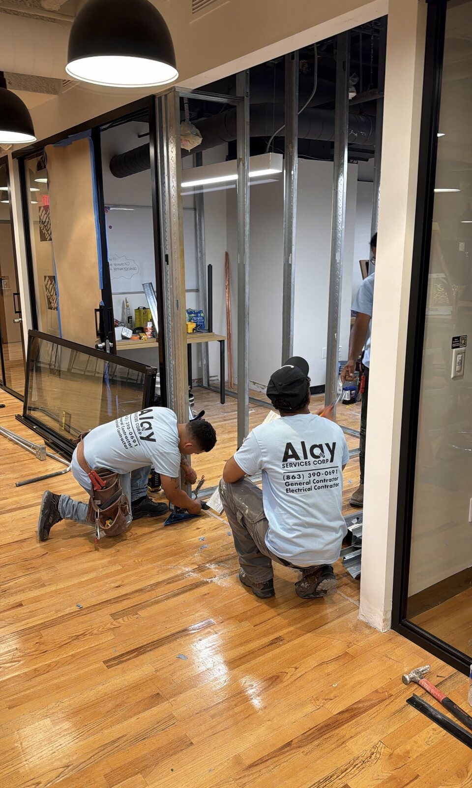 ALAY crew completing a commercial interior renovation