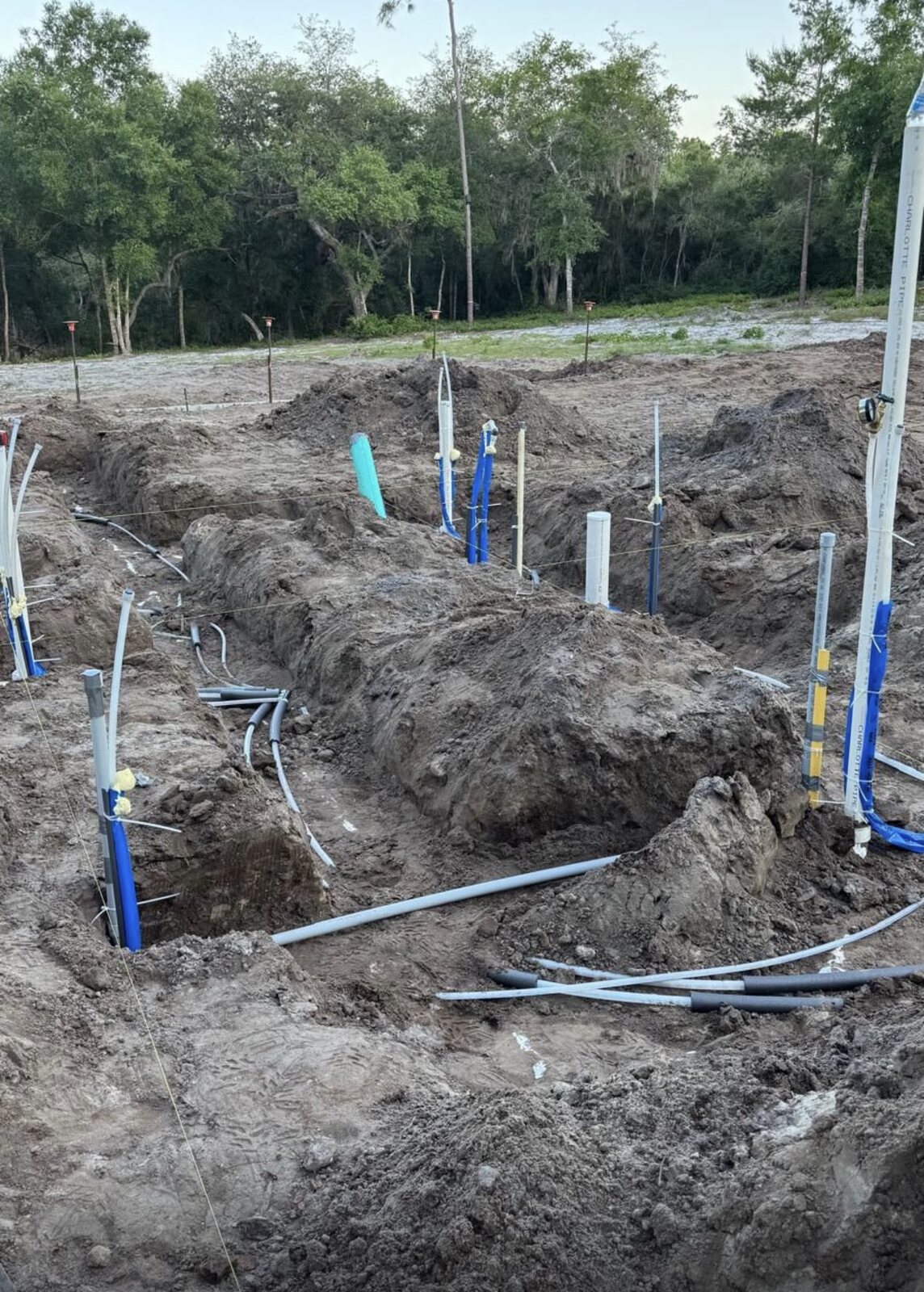Underground utility rough-in for new construction